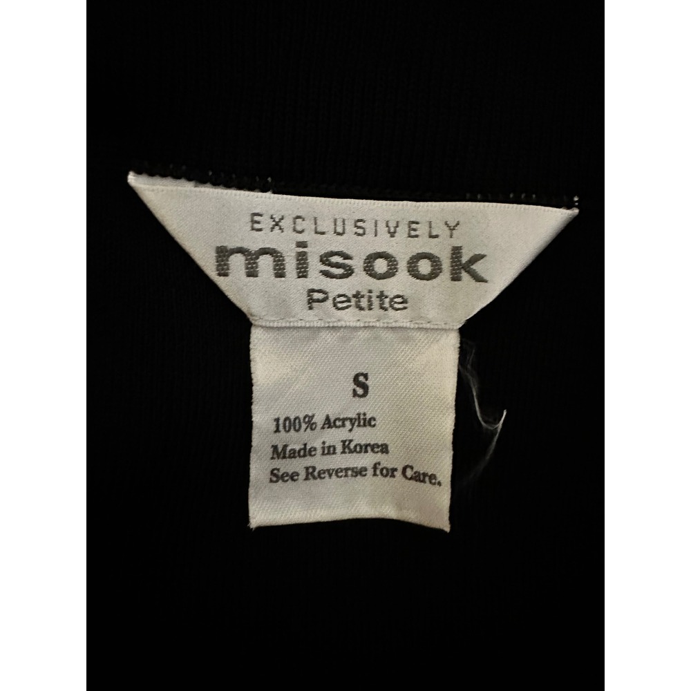 Exclusively Misook Acrylic Knit Midi Skirt Size S Black Pull On A Line Career - Picture 4 of 5